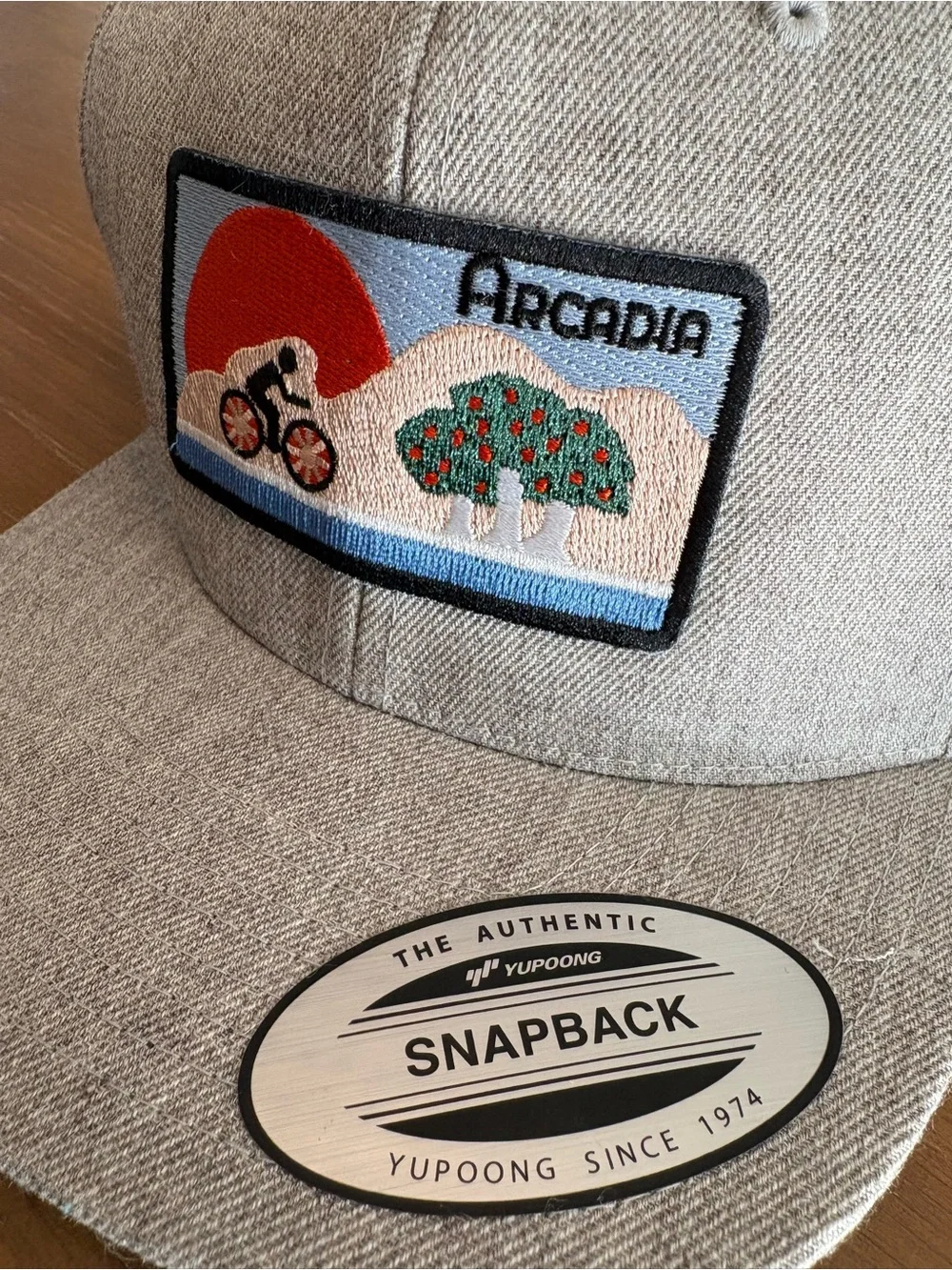 Arcadia Phoenix Arizona Embroidered Patch Gray Snapback Hat